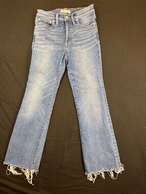 Madewell Light Blue Frayed Hem Flare Jeans Bootcut Size 27 Flare Wide